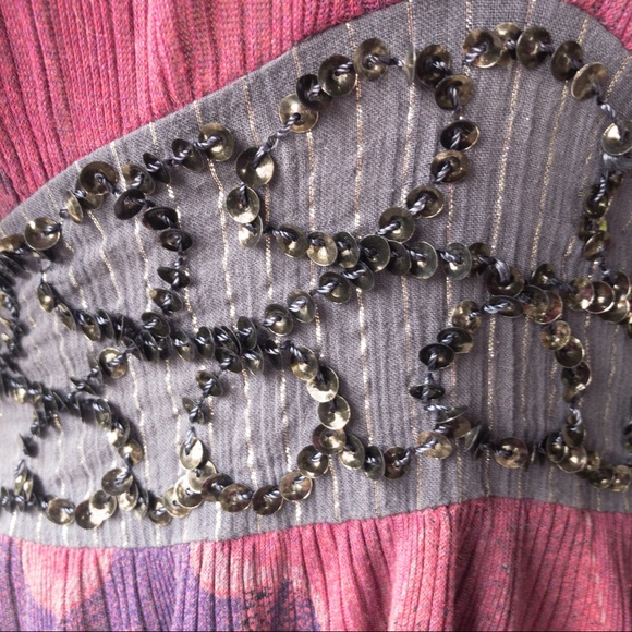 FREE PEOPLE Women's Small 100% Modal Purple/Pink Gray Top with Waist Detail - Picture 8 of 15